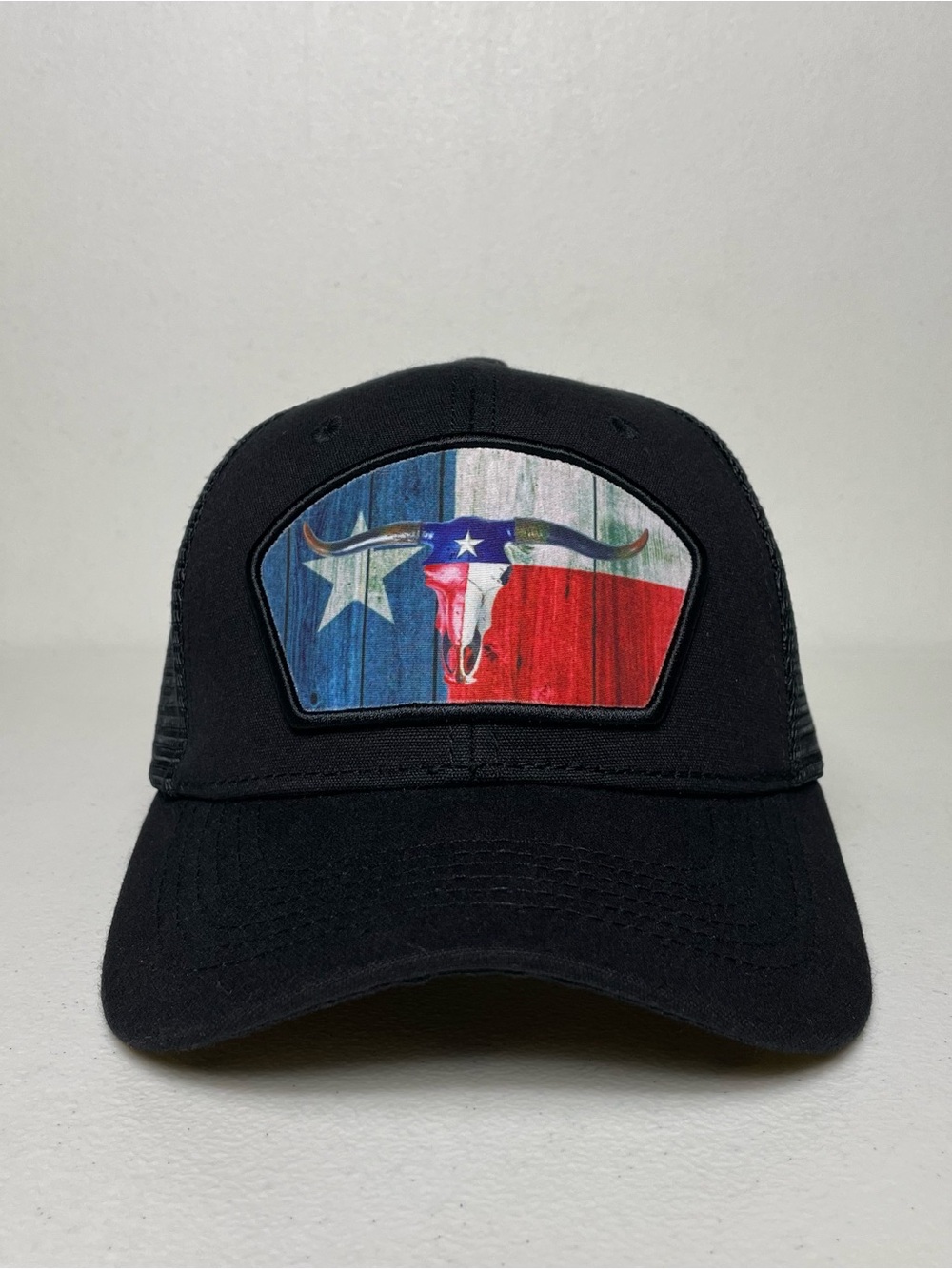 Texas Bull Skull Printed Patch Western Trucker Snapback Hat